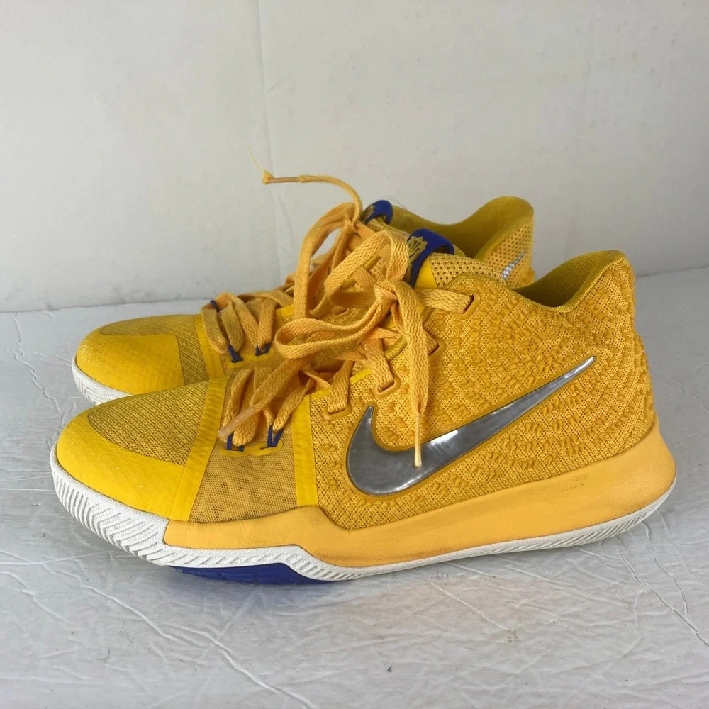 Nike Kyrie 3 Basketball Shoes Kids 7Y Yellow Blue Womens 8.5 Athletic Streetwear